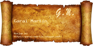 Garai Martin névjegykártya